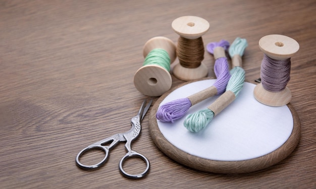 Embroidery thread and hoop